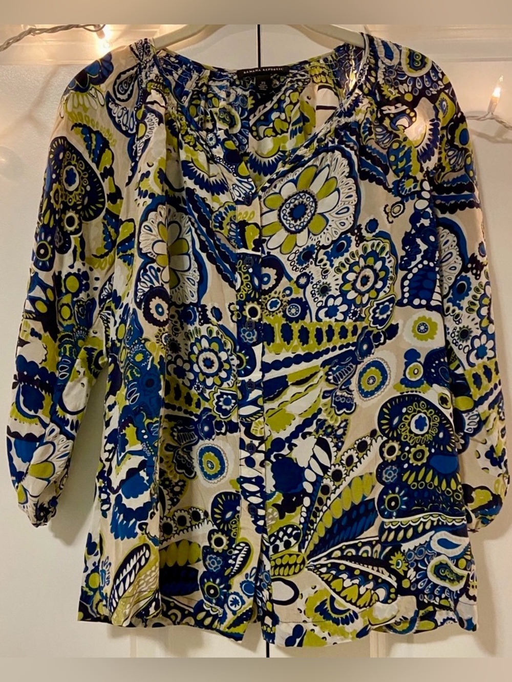 Banana Republic Paisley Floral Button-Up Blouse